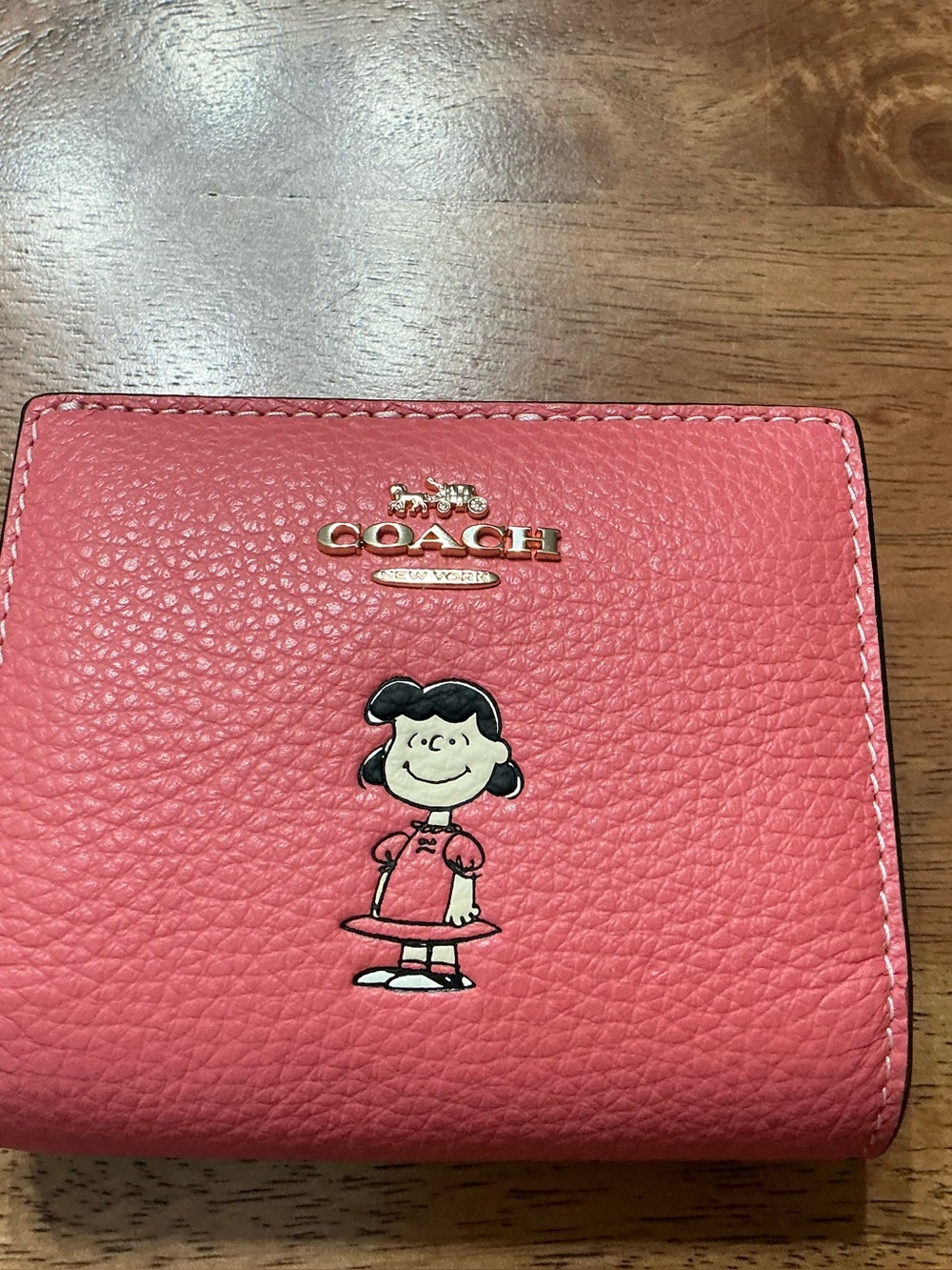 Coach x Peanuts Leather Snap Wallet with Lucy
